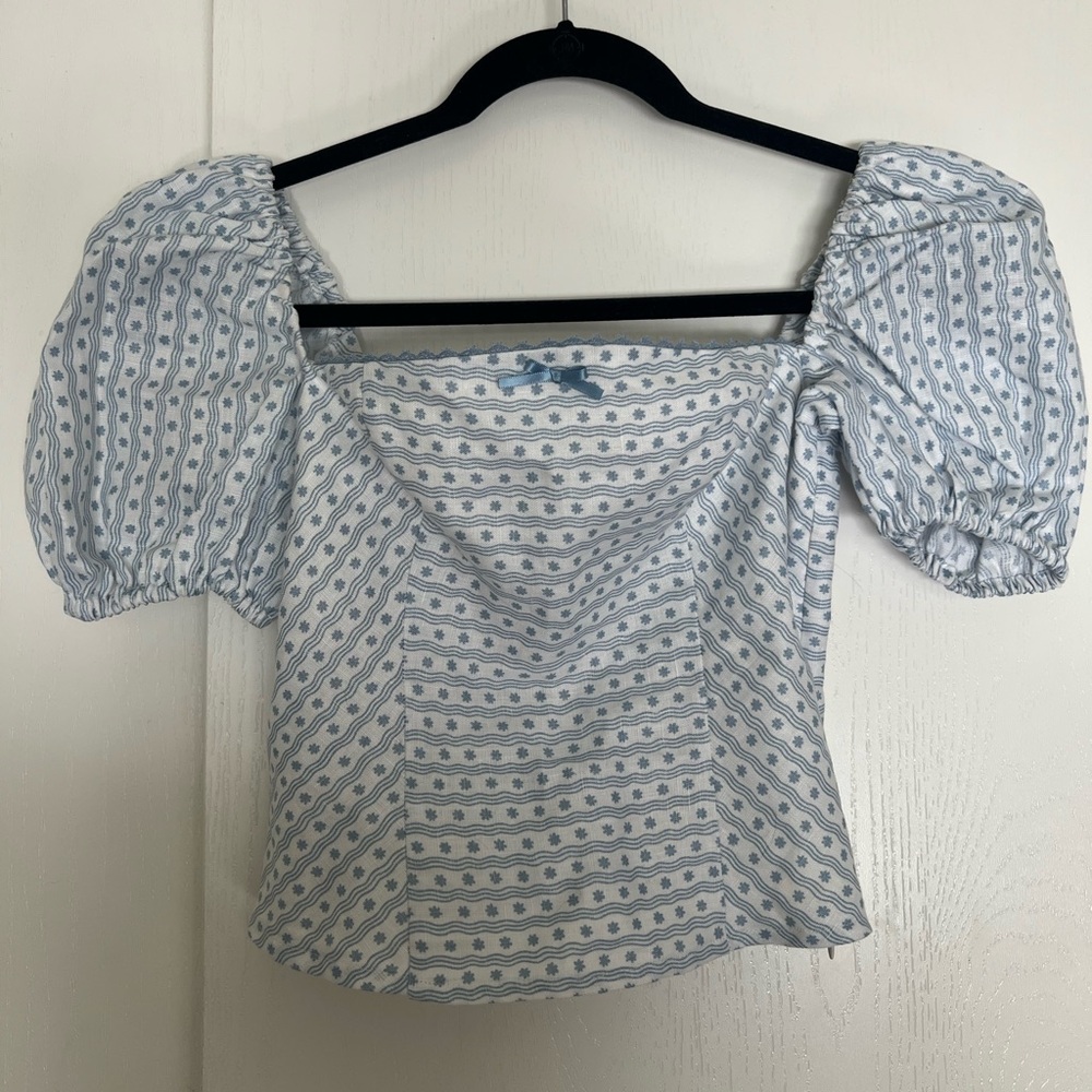 Reformation Marella Linen Top